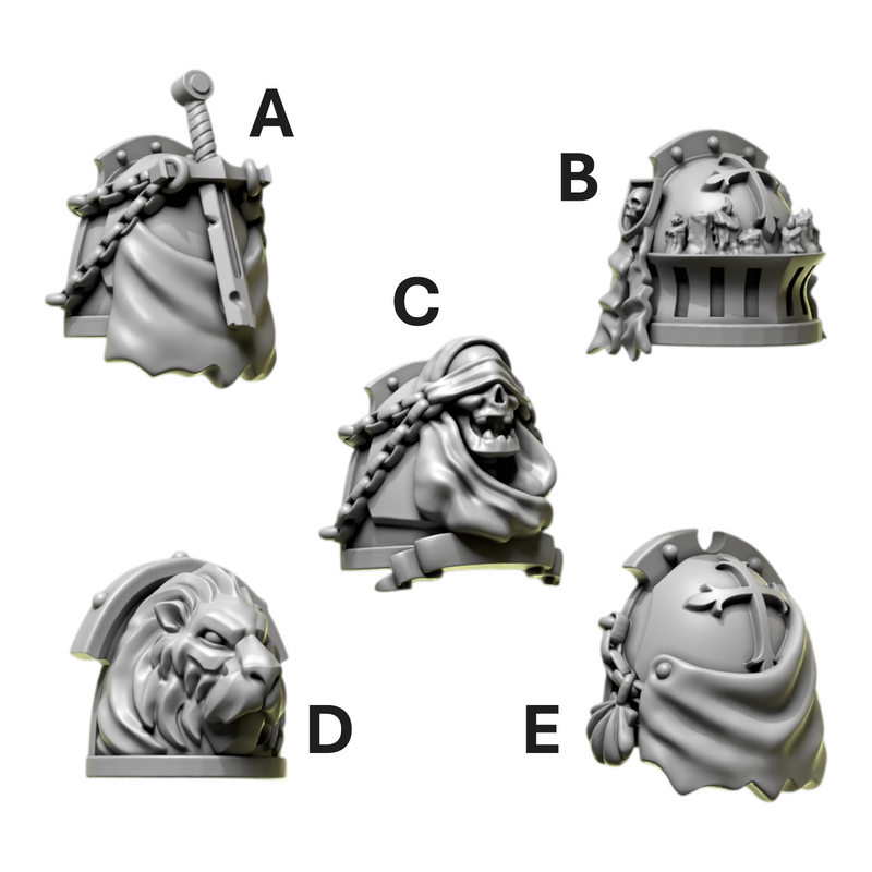 Shoulder Pad Pauldrons  2 | Eternal Pilgrims | Conversion Bits For 28mm 32mm Sci-fi Marines