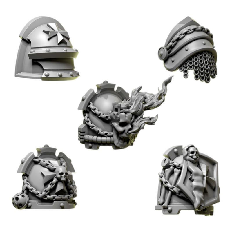 Shoulder Pad Pauldrons 4 | Eternal Pilgrims | Conversion Bits For 28mm 32mm Sci-fi Marines
