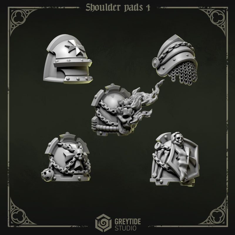 Shoulder Pad Pauldrons 4 | Eternal Pilgrims | Conversion Bits For 28mm 32mm Sci-fi Marines