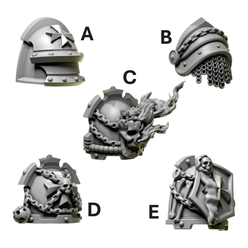Shoulder Pad Pauldrons 4 | Eternal Pilgrims | Conversion Bits For 28mm 32mm Sci-fi Marines