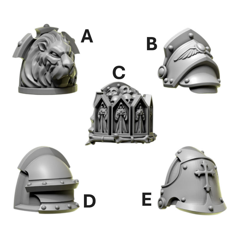 Shoulder Pad Pauldrons 5 | Eternal Pilgrims | Conversion Bits For 28mm 32mm Sci-fi Marines