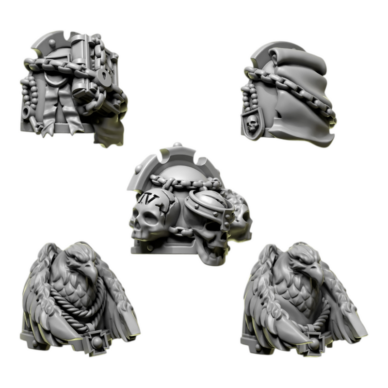 Shoulder Pad Pauldrons 6 | Eternal Pilgrims | Conversion Bits For 28mm 32mm Sci-fi Marines