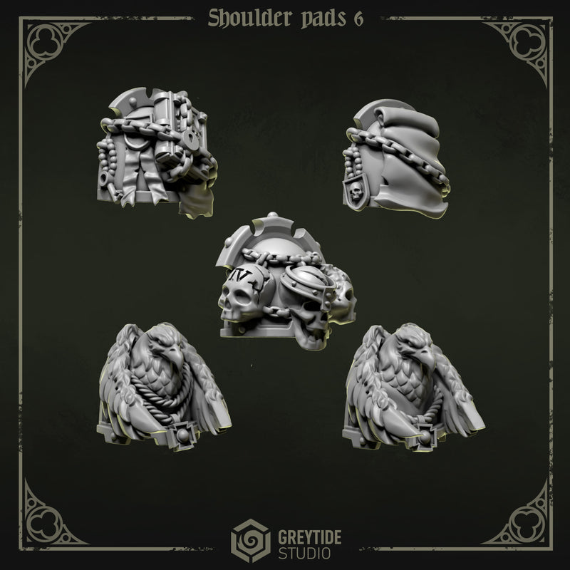 Shoulder Pad Pauldrons 6 | Eternal Pilgrims | Conversion Bits For 28mm 32mm Sci-fi Marines