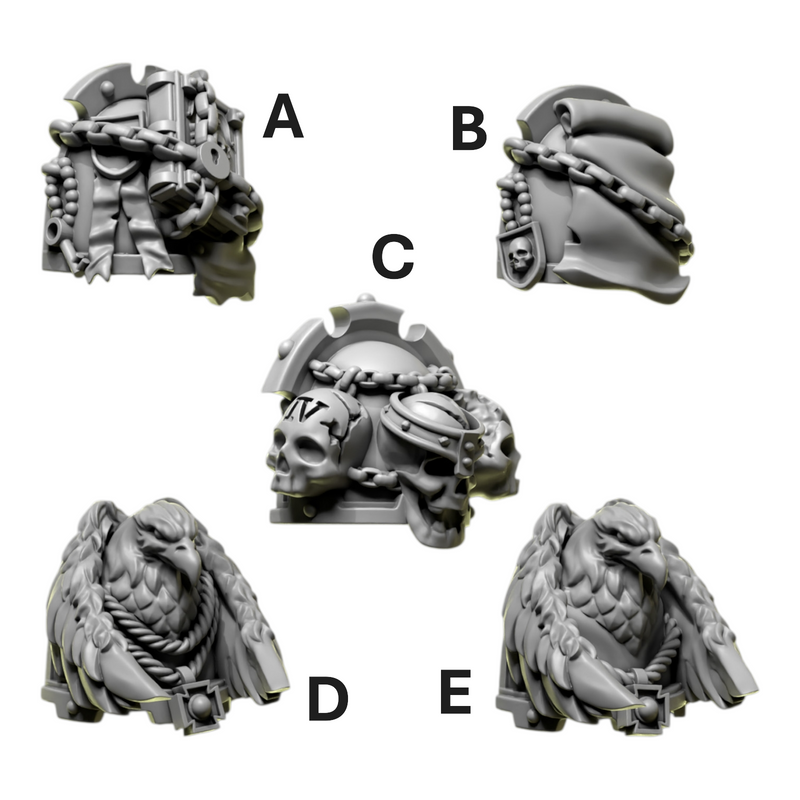 Shoulder Pad Pauldrons 6 | Eternal Pilgrims | Conversion Bits For 28mm 32mm Sci-fi Marines