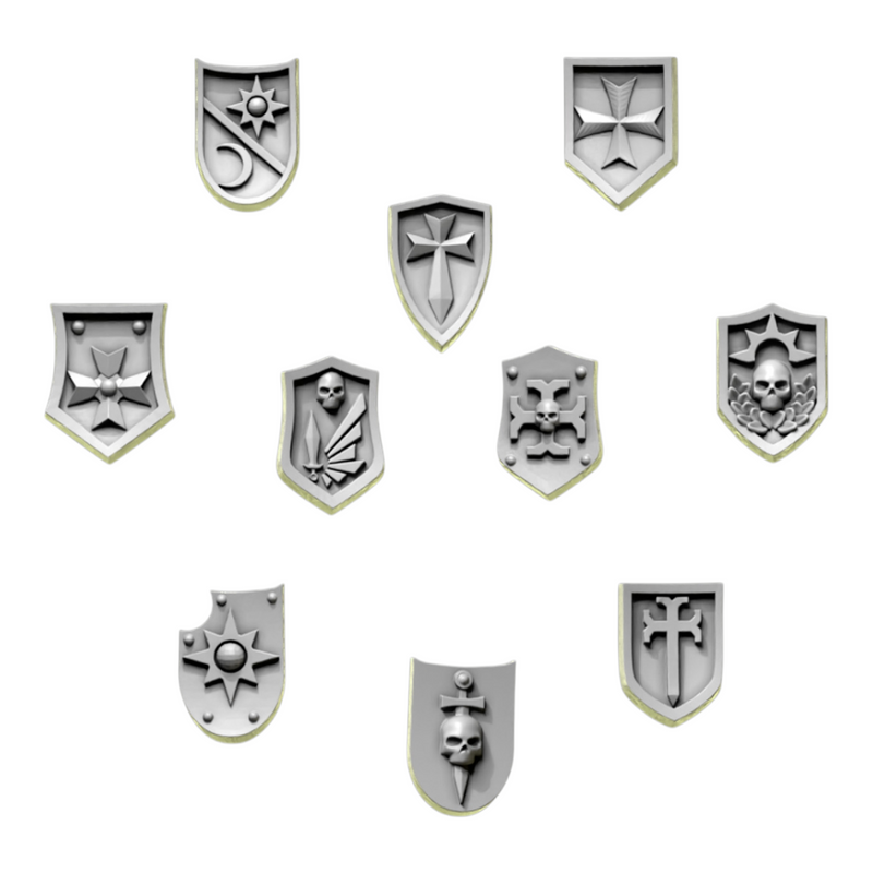 Shoulder Heraldry Shields | Eternal Pilgrims | Conversion Bits For 28mm 32mm Sci-fi Marines