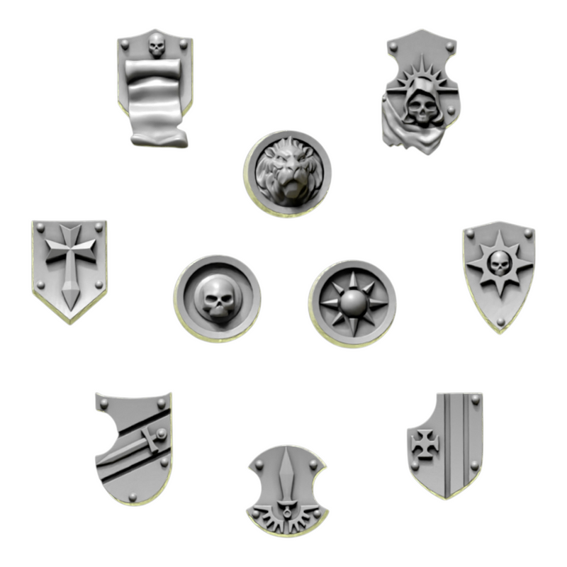Shoulder Heraldry Shields | Eternal Pilgrims | Conversion Bits For 28mm 32mm Sci-fi Marines