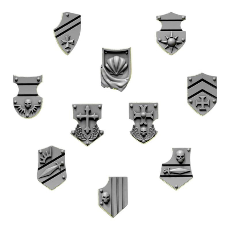 Shoulder Heraldry Shields | Eternal Pilgrims | Conversion Bits For 28mm 32mm Sci-fi Marines