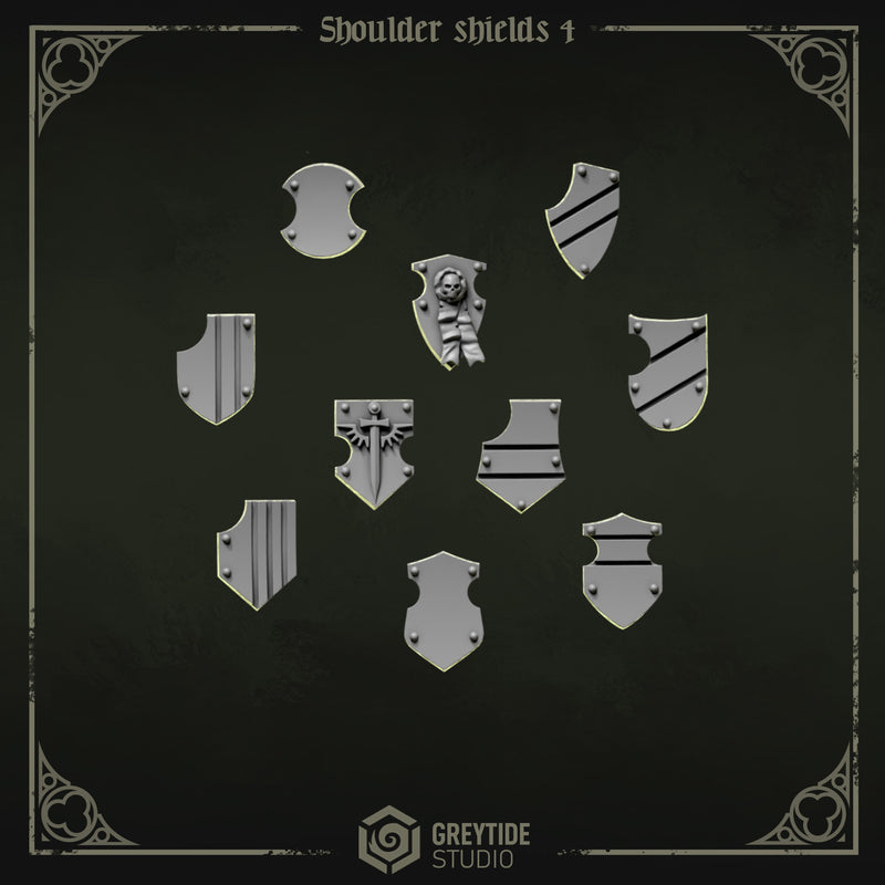 Shoulder Heraldry Shields | Eternal Pilgrims | Conversion Bits For 28mm 32mm Sci-fi Marines