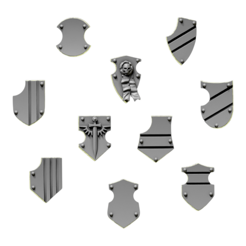 Shoulder Heraldry Shields | Eternal Pilgrims | Conversion Bits For 28mm 32mm Sci-fi Marines