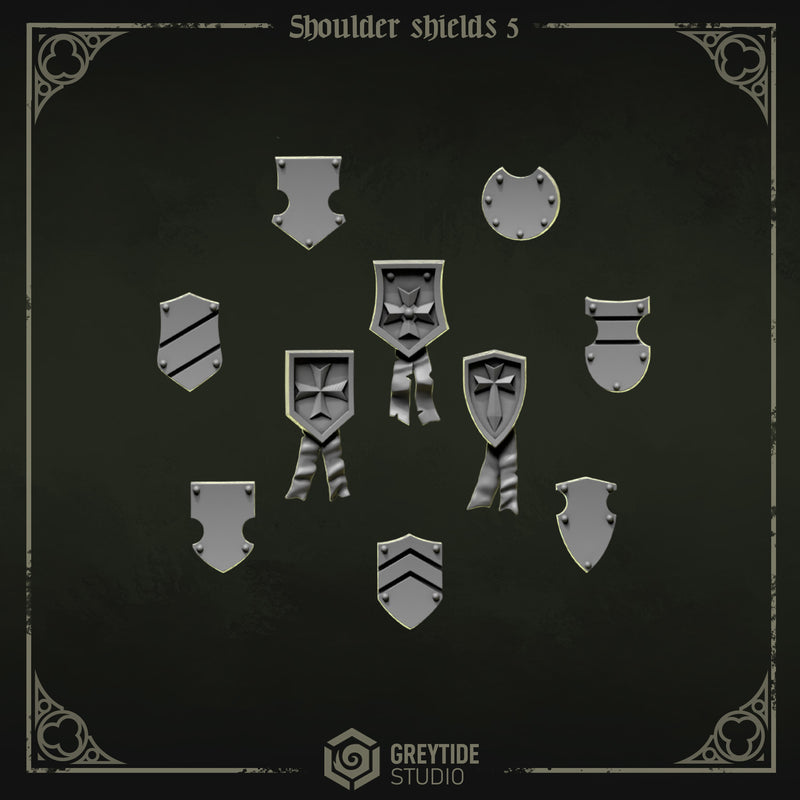 Shoulder Heraldry Shields | Eternal Pilgrims | Conversion Bits For 28mm 32mm Sci-fi Marines