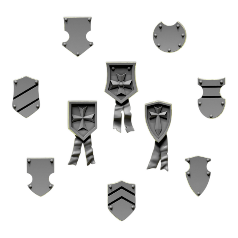 Shoulder Heraldry Shields | Eternal Pilgrims | Conversion Bits For 28mm 32mm Sci-fi Marines