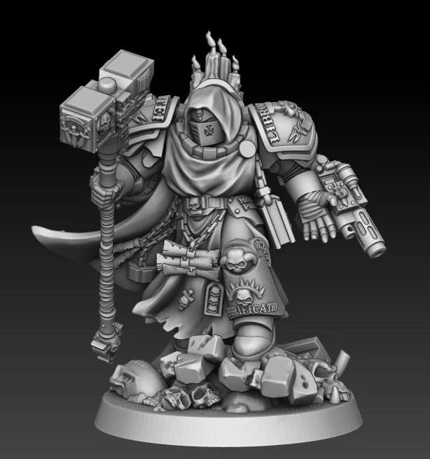 Silver Warden Curator w/ Hammer | Silver Wardens | Sci-Fi Miniature | DMG Minis TabletopXtra