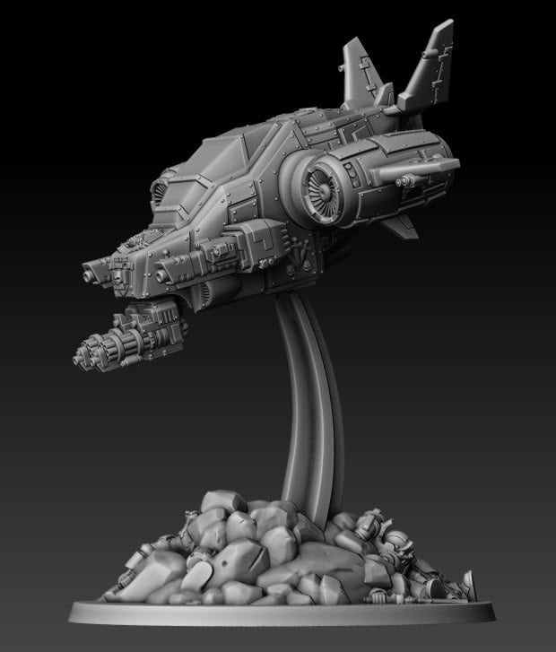 Silver Warden Death Claw Gunship | Silver Wardens | Sci-Fi Miniature | DMG Minis TabletopXtra