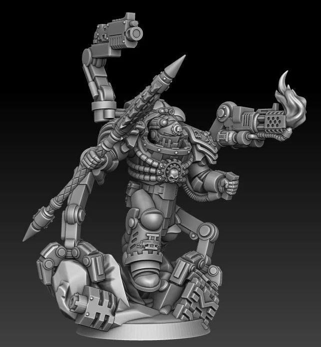Silver Warden Mech Man | Silver Wardens | Sci-Fi Miniature | DMG Minis TabletopXtra