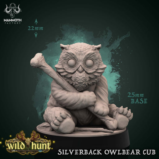 Silverback Owlbear Cub | Wild Hunt | Fantasy Tabletop Miniature | Mammoth Factory TabletopXtra