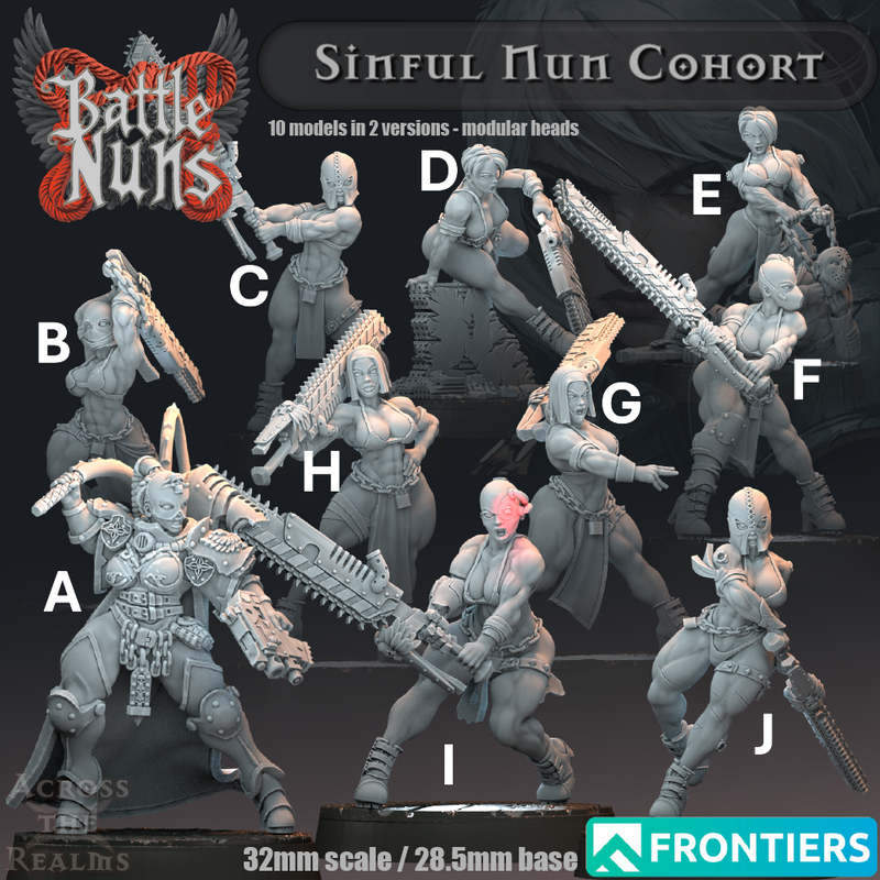 Sinful Nun Squad Miniatures | Battle Nuns | Across the Realms