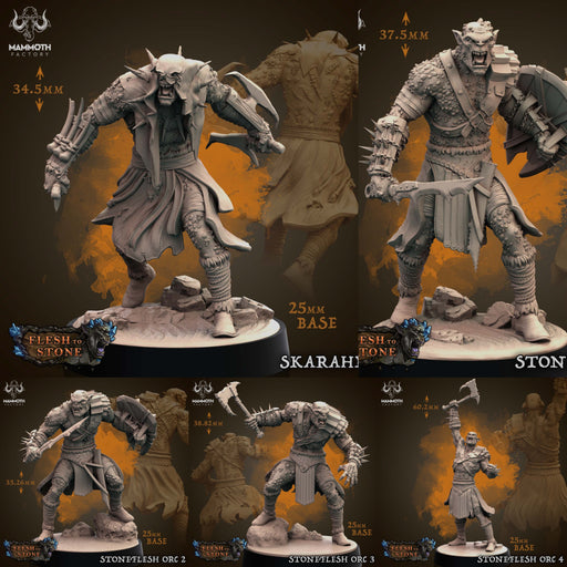 Skarahn & Stoneflesh Orc Miniatures | Flesh to Stone | Fantasy Miniature | Mammoth Factory TabletopXtra