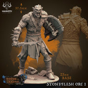 Skarahn & Stoneflesh Orc Miniatures | Flesh to Stone | Fantasy Tabletop Miniature | Mammoth Factory TabletopXtra