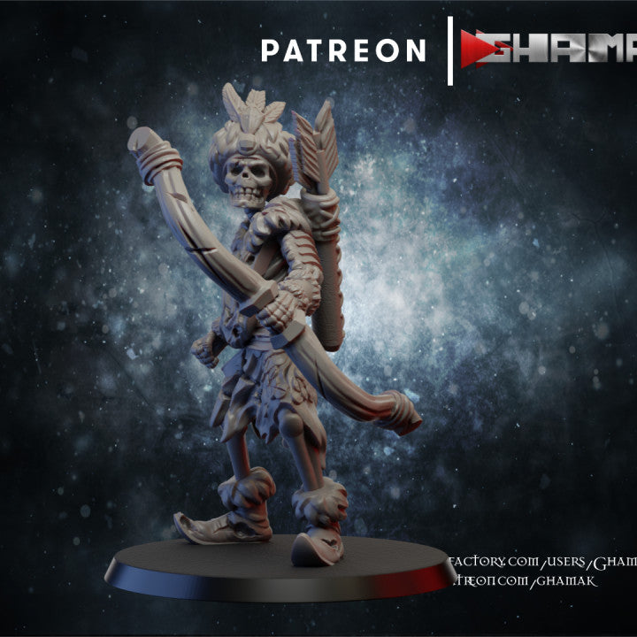 Skele Archer 2 | Undead | Fantasy Miniature | Ghamak TabletopXtra