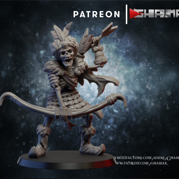 Skele Archer 3 | Undead | Fantasy Miniature | Ghamak TabletopXtra