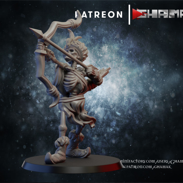 Skele Archer 4 | Undead | Fantasy Miniature | Ghamak TabletopXtra