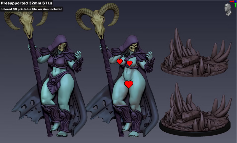 Bone Mage Skeletta | Fantasy Pin-Up Miniature | Gaz Minis