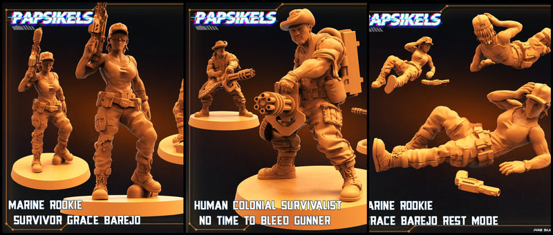 Skull Hunters V Space Rambutan Miniatures (Full Set) | Sci-Fi Miniature | Papsikels TabletopXtra