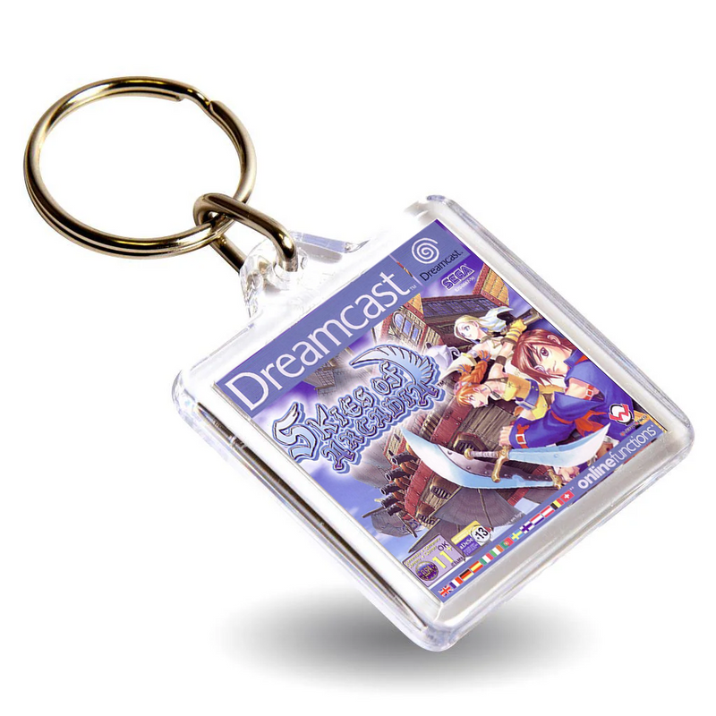 Retro Gaming Box Art Keyring - Gen VI DC Console Style