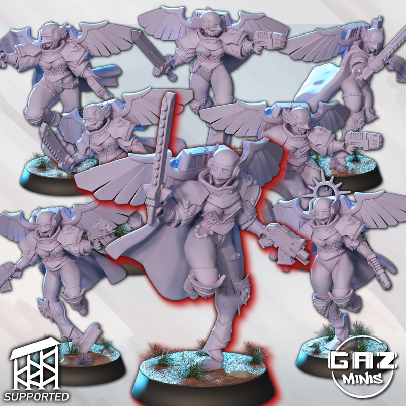 JumpPack Squad Siblings of Combat Minuatures | Fantasy Pin-Up | Gaz Minis