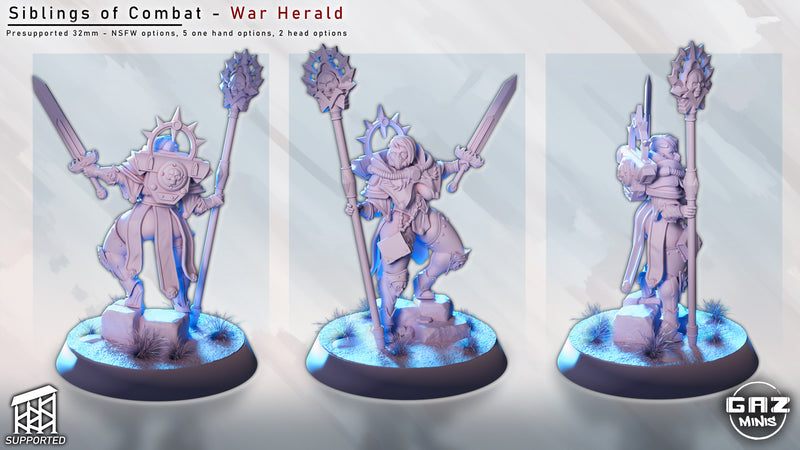 War Herald Sibling of Combat | Fantasy Pin-Up | Gaz Minis | [Multi-Listing]