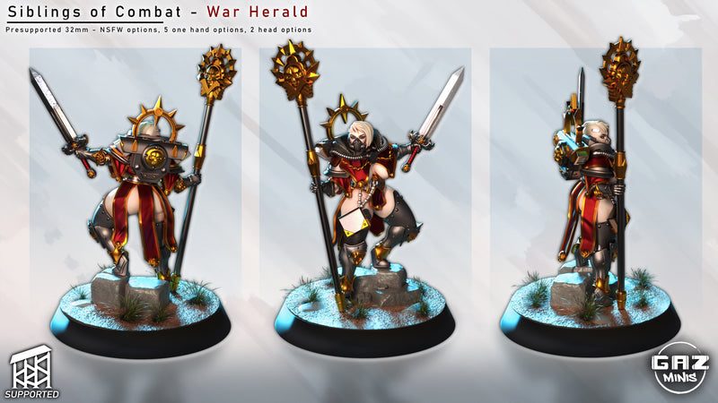 War Herald Sibling of Combat | Fantasy Pin-Up | Gaz Minis | [Multi-Listing]