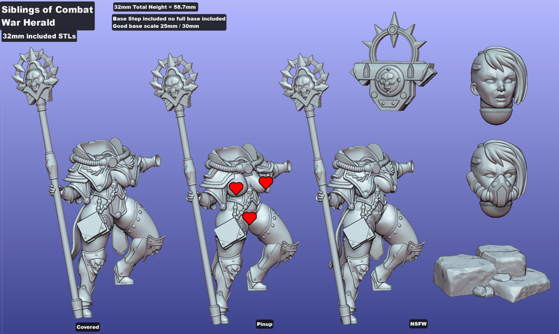 War Herald Sibling of Combat | Fantasy Pin-Up | Gaz Minis | [Multi-Listing]