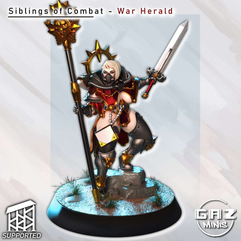 War Herald Sibling of Combat | Fantasy Pin-Up | Gaz Minis | [Multi-Listing]