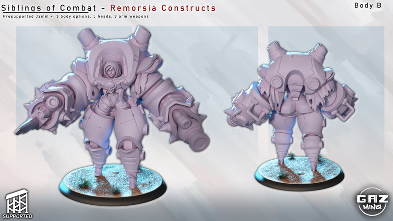 Remorsia Constructs Siblings of Combat Minuatures | Fantasy Pin-Up | Gaz Minis