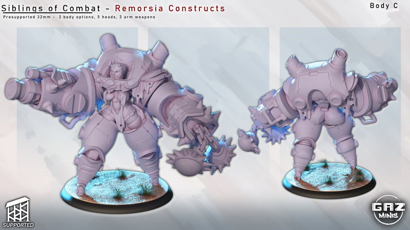 Remorsia Constructs Siblings of Combat Minuatures | Fantasy Pin-Up | Gaz Minis