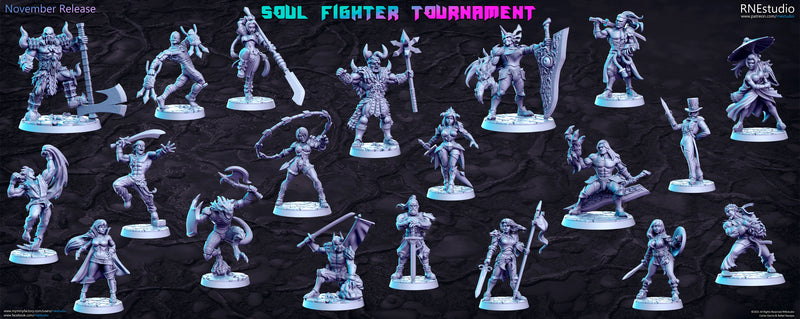 Soul Fighter Tournament Miniatures (Full Set) | Fantasy Miniature | RN Estudio TabletopXtra