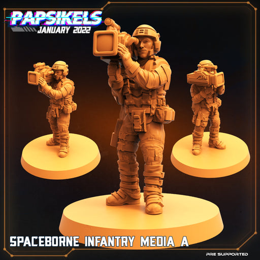 Spaceborne Infantry Media A | Dropship Troopers II | Sci-Fi Miniature | Papsikels TabletopXtra