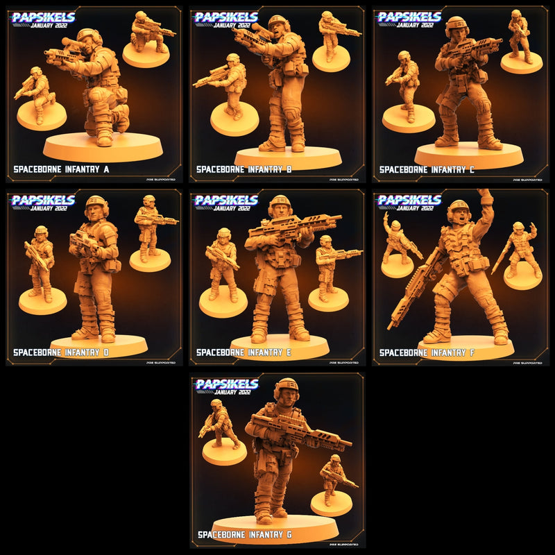 Spaceborne Infantry Miniatures | Dropship Troopers II | Sci-Fi Miniature | Papsikels TabletopXtra