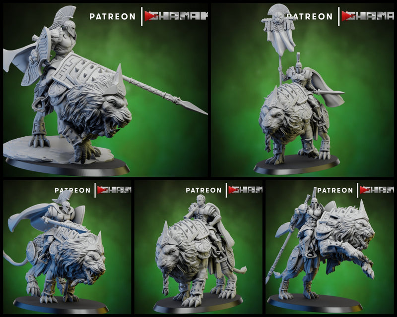 Spartancast Lion Mounted Miniatures | Spartancast | Fantasy Miniature | Ghamak TabletopXtra
