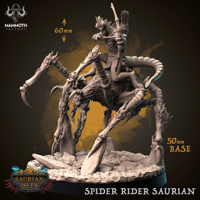 Spider Rider Miniatures | Saurian Isle | Fantasy Tabletop Miniature | Mammoth Factory TabletopXtra