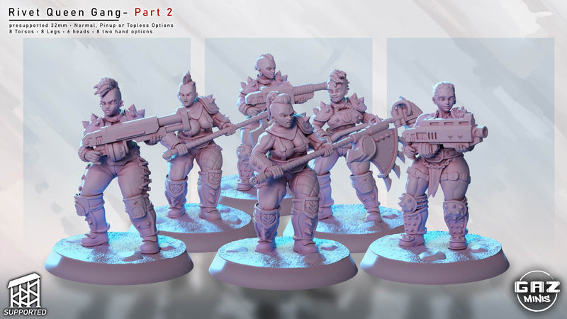 Rivet Queen Gang Miniatures | Sci-Fi Pin-Up | Gaz Minis