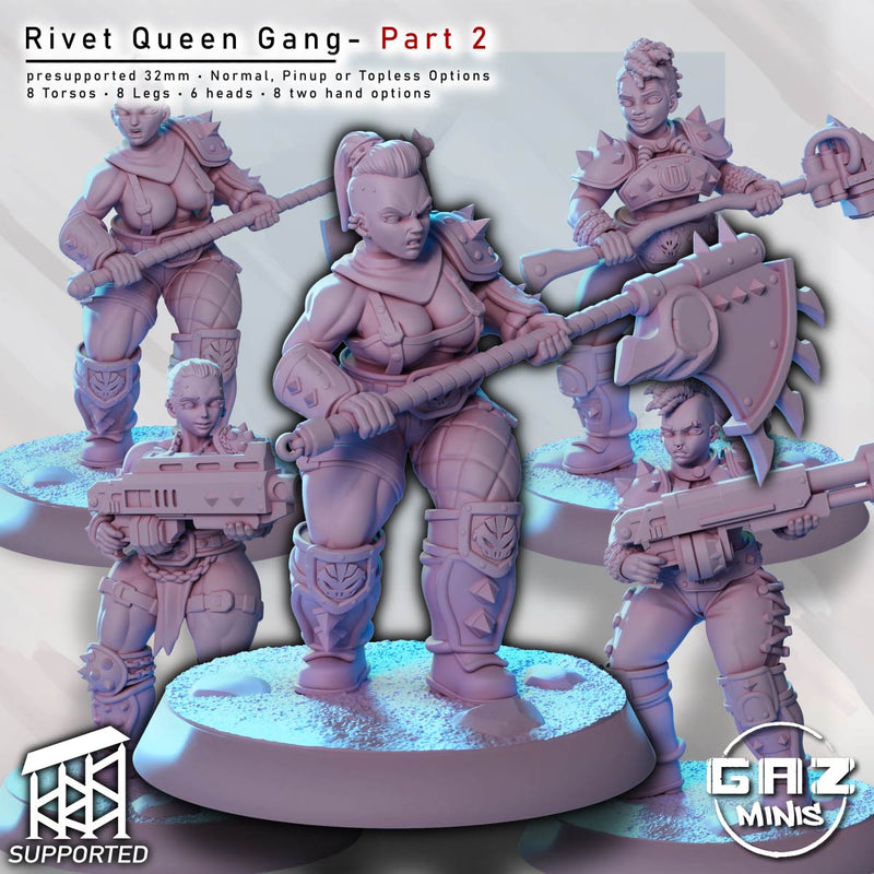Rivet Queen Gang Miniatures | Sci-Fi Pin-Up | Gaz Minis