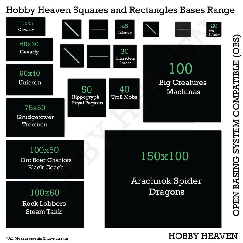 60x30mm Rectangle Slotted Plastic Bases