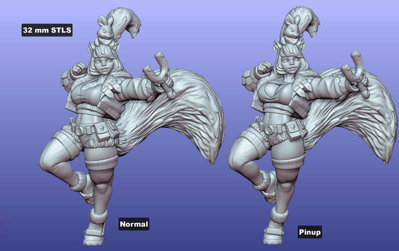 Sciurian Girl w/ Twinkletoes | Fantasy Pin-Up | Gaz Minis | [Multi-Listing]