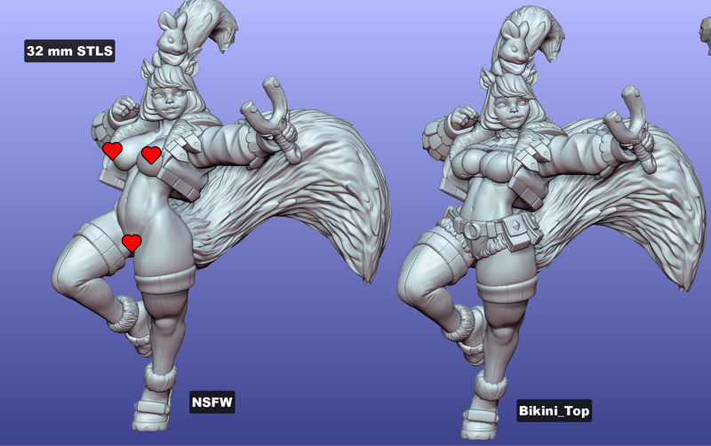 Sciurian Girl w/ Twinkletoes | Fantasy Pin-Up | Gaz Minis | [Multi-Listing]