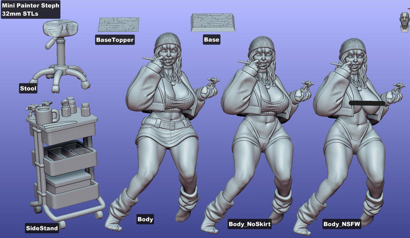 Mini Painter Stephanie | Fantasy Pin-Up | Gaz Minis | [Multi-Listing]