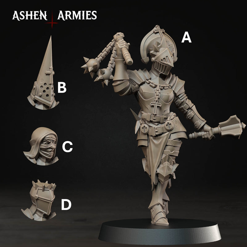 Stigmatic Nun Bleeding Procession Miniatures | Trench Grimdark | Ashen Armies