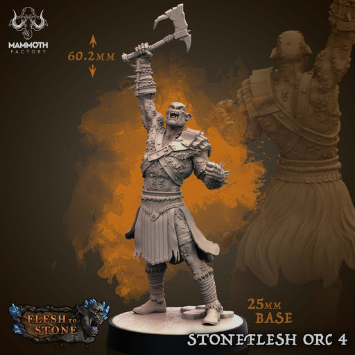 Stoneflesh Orc 4 | Flesh to Stone | Fantasy Tabletop Miniature | Mammoth Factory TabletopXtra