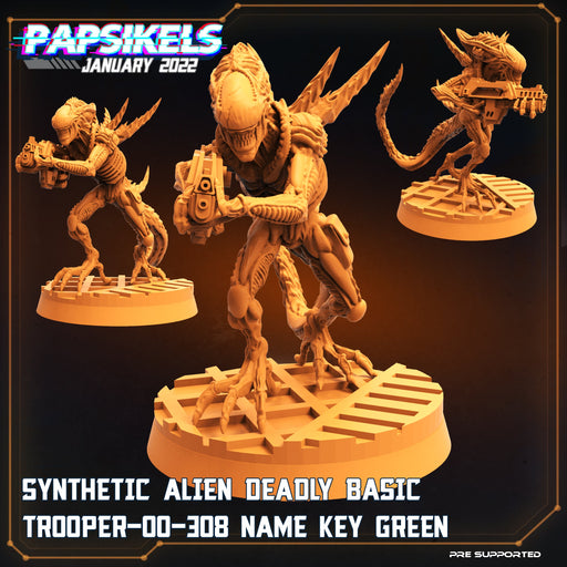 Synthetic Alien Deadly Basic Trooper 308 Green | Sci-Fi Specials | Sci-Fi Miniature | Papsikels TabletopXtra
