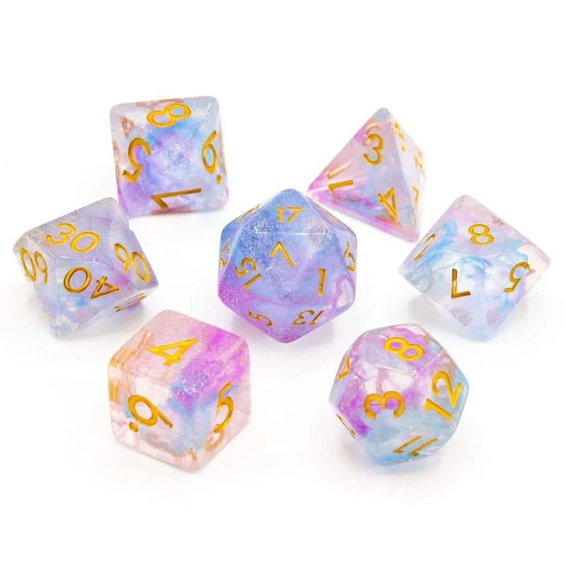Lavender Lore | Soft Edge Dice | Acrylic | 7 Piece Set